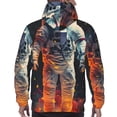 thumbnail image 7 of Kdxio Astronaut Cosmic Rainbow Print Mens Casual Hooded Collar Drawstring Hoodies Pullover Sweatshirts Casual Long Sleeve Shirts-4X-Large, 7 of 7