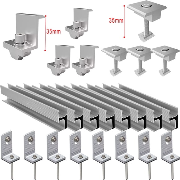 Solar panel PV profile Alu mounting rail Flat roof Metal roof Solar rail