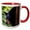 Red/White, variant on 3drose, Black Bear Looking Around a Tree, 15oz Mug