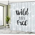 thumbnail image 4 of Ambesonne Lettering Shower Curtain, Wild and Free Typography, 69"Wx70"L, Pale Taupe Charcoal Grey, 4 of 4