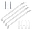 thumbnail image 1 of 4 Pcs Supports d'Étagère de Placard, Supports pour Étagères en Fil Métallique, Accessoires de Support de Placard pour Étagères de 12 Pouces de Largeur, 4 x Support d'Étagère RV, Blanc, 1 of 7