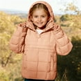thumbnail image 4 of Ruyang Quilted Puffer Jacket for Girls Winter Lightweight Hooded Pullover Coat Button Windproof Warm Trendy Down Outwear, 4 of 7
