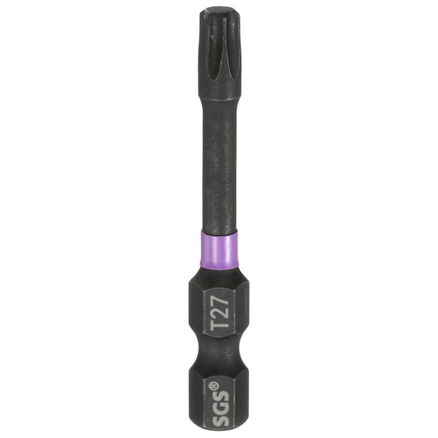 Uxcell T27 Torx Impact Screwdriver Bit 1/4" Hex Shank 2" Long Magnetic No Hole