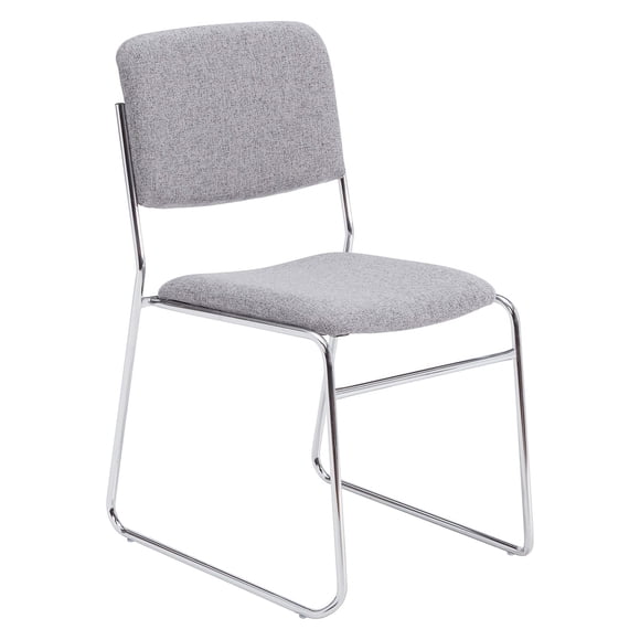 Pemberly Row 33" Modern Fabric Padded Signature Stack Chair in Classic Gray