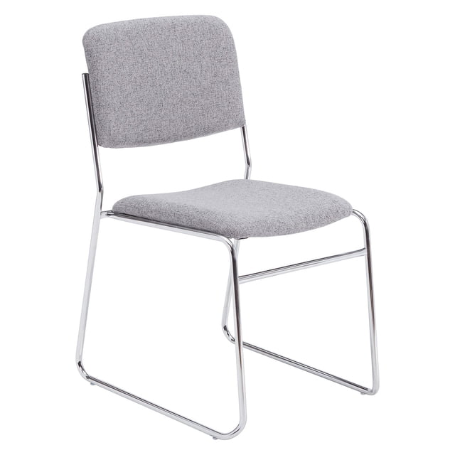 Pemberly Row 33" Modern Fabric Padded Signature Stack Chair in Classic Gray