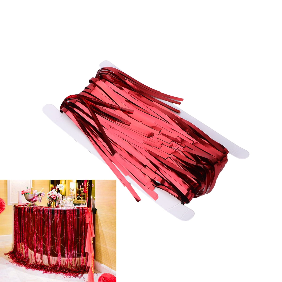 NUOLUX 3ft x 8ft Metallic Shiny Tinsel Fringe Curtain Shimmer Foil Door ...