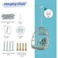 thumbnail image 4 of Rattan Egg Chair for Outside, Hanging Swing Chair with Cushion, Hammock Chair Folding Design Porch Balcony Chair, Khaki, 4 of 9