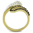 thumbnail image 3 of Womens Gold Ring 316L Stainless Steel Anillo Color Oro Para Mujer Ninas Acero Inoxidable with Top Grade Crystal in Jet Levi, 3 of 4