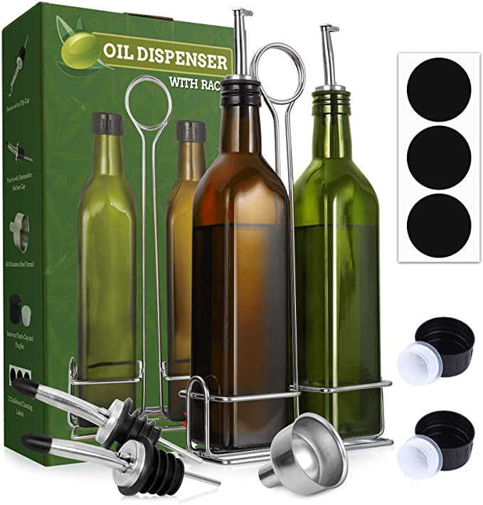 Various Size Stainless Oil Drizzler/Vinegar Pourer Olive Oil Can Cruet 32oz 