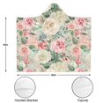 thumbnail image 3 of Wearable Blanket,Pioneer Flower Floral Print Pattern Hooded Wearable Flannel Blanket for Adults & Teens with Buckle,Winter Poncho Shawl Wrap Cape,50"x60", 3 of 5