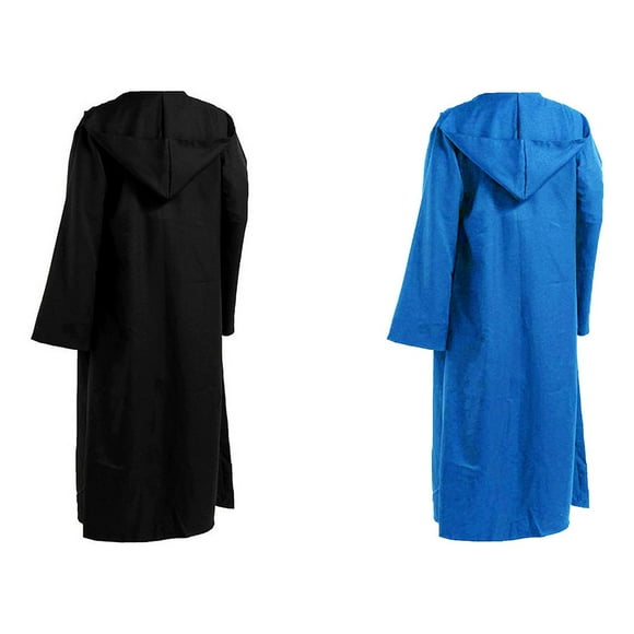 Becaristey Soft And Men Kids Tunic Hooded Robe Cloak For Knight Cosplay Costume Black XXL
