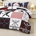 thumbnail image 4 of PERFEMET Red Twin Size Baseball Comforter Set 6Pcs Reversible Boy Sport Bedding Set Lighweight Athletic Ball Prints Bed in a Bag for All Season(Red,Twin), 4 of 10