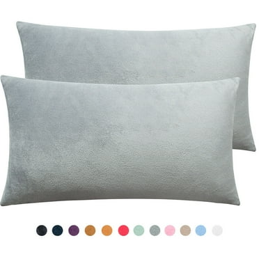 IMMEKEY 2 Pcs Velvet Throw Pillow Cover Soft Decorative Pillowcase Soild Square Cushion Case for ...