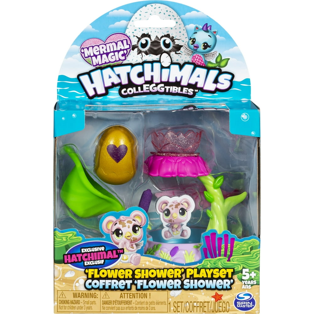 Hatchimals CollEGGtibles, Flower Shower Playset with Exclusive Mermal