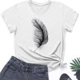 thumbnail image 5 of NSLGXD Women's T-Shirts Summer Short Sleeve Crew Neck Tee Shirts Fashion Funny Graphic Tees Casual Loose Ladies Tshirts Cute Print Tunic Tops White M, 5 of 5