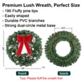 thumbnail image 4 of 24" Pre-lit Christmas Wreath Front Door Wreath Ornament with Timer Pinecone Berries Artificial Garland for Table Fireplaces Porch Walls Home Decor, 4 of 7