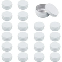 20 Packs 1.7 oz Round Aluminum Cans Tin Silver Screw Top Metal Lid Containers for Spices Candies Tea or Gift Giving DIY