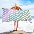 thumbnail image 2 of ZNDUO Bath Towel, Colorful Zigzag Stripes Pattern Oversized Quick Dry Bath Towel Beach Towel - 27.5"x55", 2 of 8