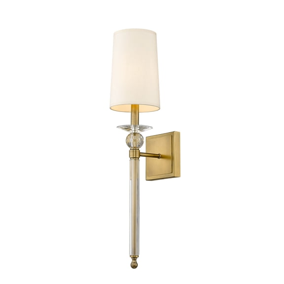 Z-Lite Ava Transitional Steel Wall Sconce in Rubbed Brass and Beige