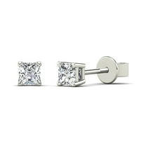 aaXia 10K White Gold 1/6ct. TDW Diamond Solitaire Stud Earrings (H-I, I1-I2)