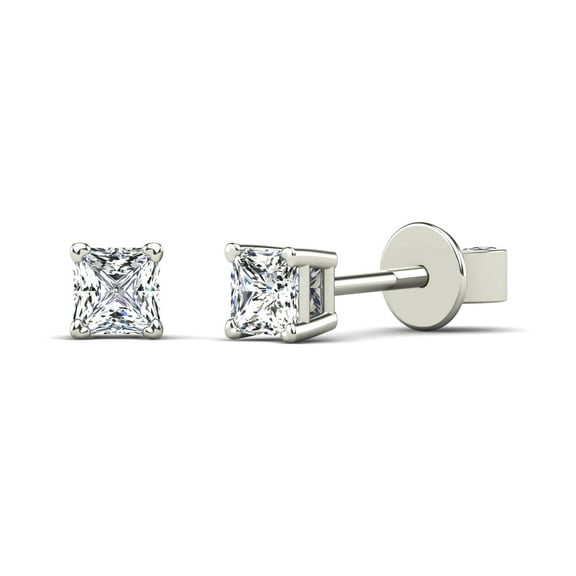aaXia 10K White Gold 1/6ct. TDW Diamond Solitaire Stud Earrings (H-I, I1-I2)