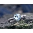 thumbnail image 3 of HeartsAndYou 0.9ct Natural Aquamarine Solitaire Engagement Ring 100% 14k SOLID White Gold, 3 of 9