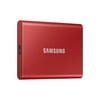 SAMSUNG T7 Portable SSD 500GB Metallic Red, Up-to 1,050MB/s, USB 3.2 Gen2 (MU-PC500R/AM)