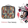 thumbnail image 6 of FORMRS Travel Makeup Bag Large Capacity Train Case Cosmetic Organizer with Adjustable Dividers, Beige Geometric, 6 of 8