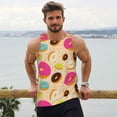 thumbnail image 6 of Uemuo Donuts Pattern Men's Muscle Shirts Sleeveless Dry Fit Gym Workout Tank Top Lightweight Sports Tank Top Beach Tank Top, Loose-fit Sleeveless Shirt-X-Large, 6 of 7
