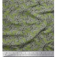 thumbnail image 1 of Soimoi Silk Fabric Leaves & Floral Block Print Fabric by Yard 42 Inch Wide, 1 of 3