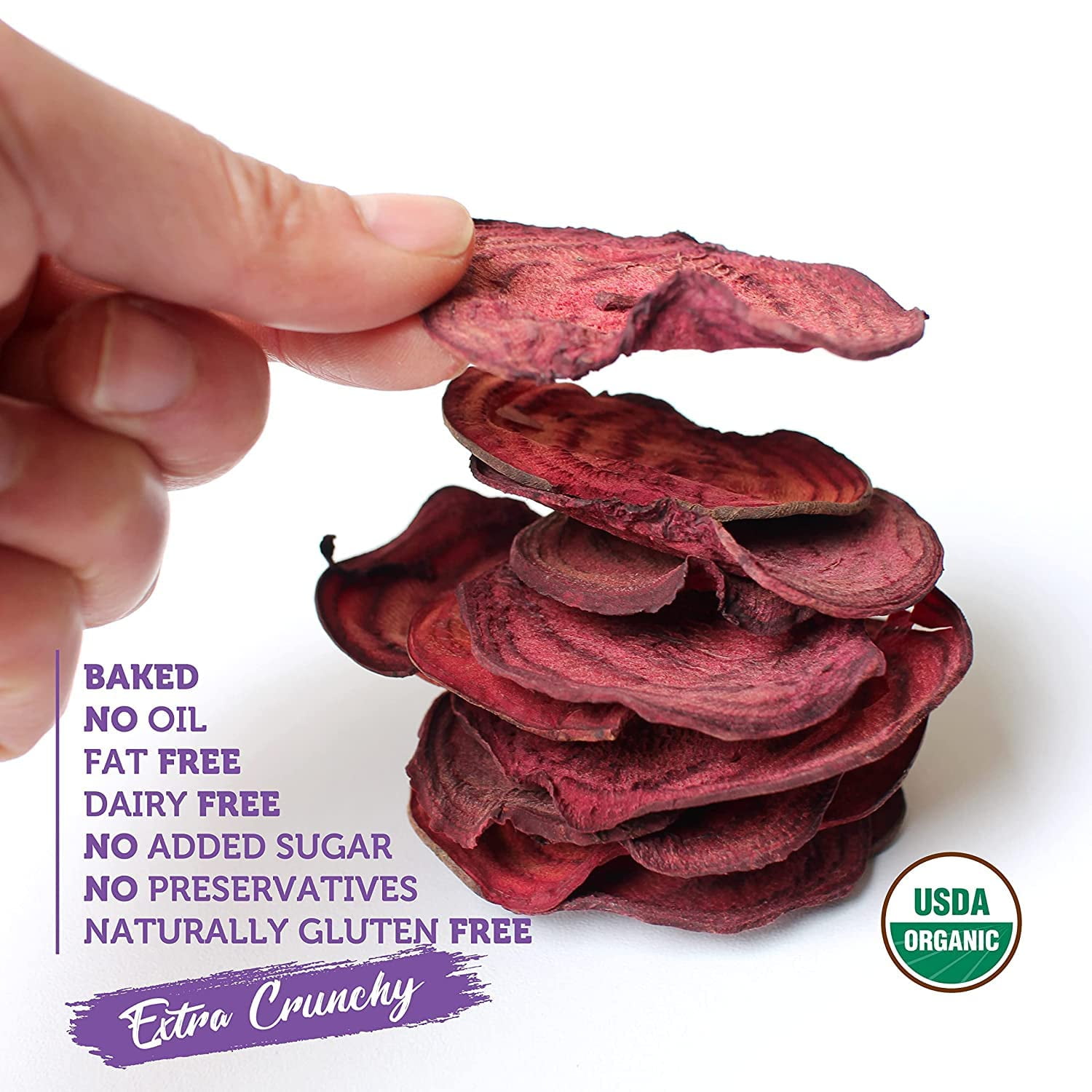 GOOD CHIPS Baked Organic Beet Yacon Chips, 12-Pack, 0.7oz Bags