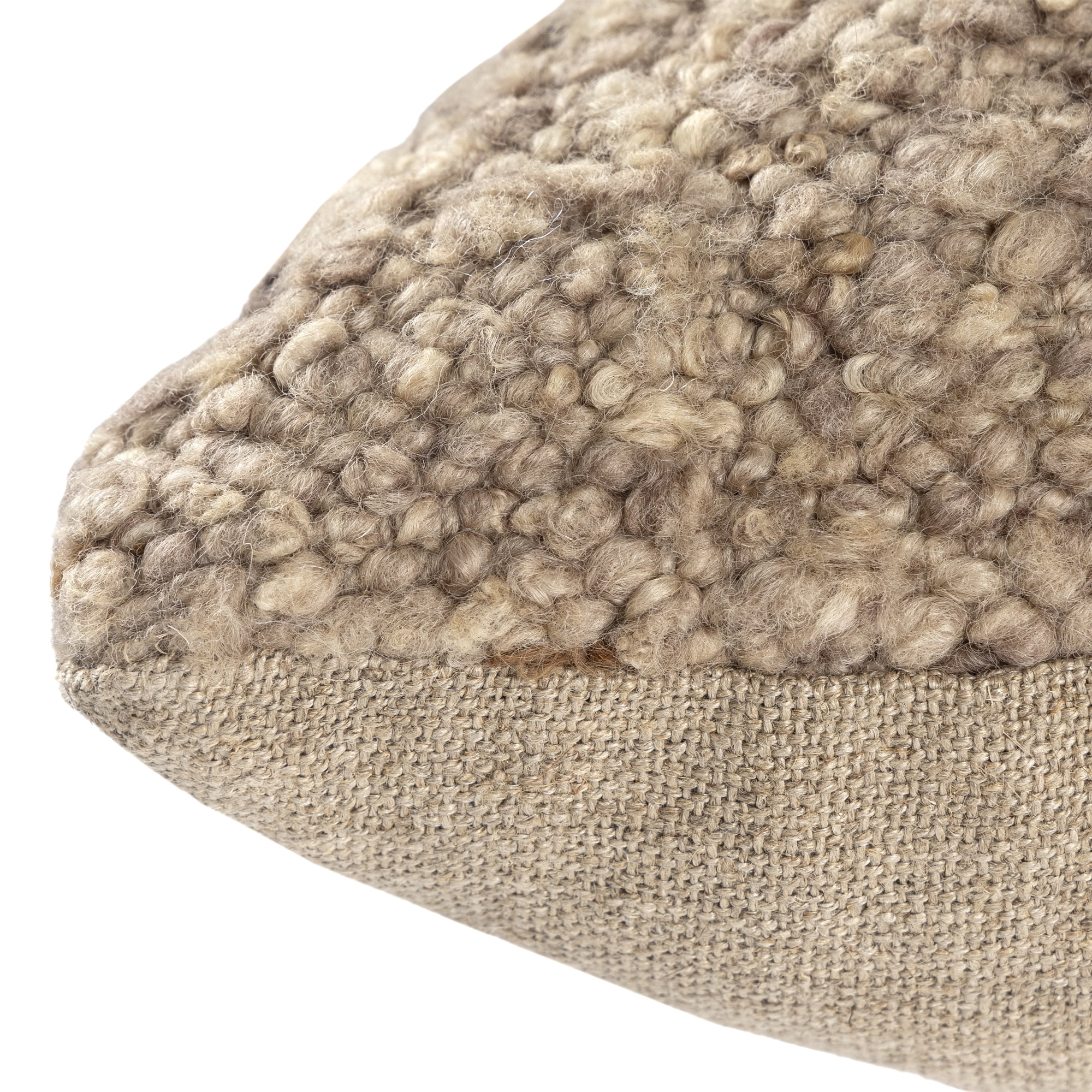 Harlow Hill Chester 24" x 24" Brown Boucle Wool Adult Decorative Throw Pillow