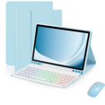 thumbnail image 1 of Estbridge Galaxy Tablet Bluetooth Keyboard for Galaxy A9 Plus 5G Full Protection Tablet with Keyboard Pink, 1 of 5