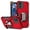 Red, variant on For Motorola Moto G Play 2024 Hybrid 2 in 1 Hard PC TPU Heavy Duty Rugged Bumper Shockproof with Magnetic Ring Kickstand Phone Case Cover by Xpression - Black
