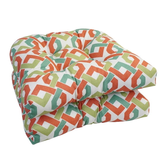 Blazing Needles 93184-2CH-OD-185 19 in. U-Shaped Outddor Dining Chair Cushions, Rieser Mango - Set of 2