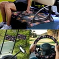 thumbnail image 2 of Jeiento 4 PCS Golf Cart Seat Cover with Golf Cart Steering Wheel Cover and 2PCS Golf Cart Flags Colorful Butterfly 13-14 Inch Steering Wheel Covers Golf Cart Seat Towel Blanket Club Car Flag, 2 of 5