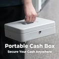thumbnail image 4 of Caja de Dinero Grande Volcora Metal con Cerradura de Llave y Bandeja Portátil Duradera para Ahorro d, 4 of 7
