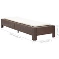 thumbnail image 4 of vidaXL Sunbed with Cushion Brown Poly Rattan, 4 of 5