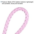 thumbnail image 4 of Uxcell PU Keyring Woven Lanyard Straps Braided Leather Keychain, Pink 3 Pack, 4 of 5