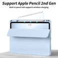 thumbnail image 6 of Aoub Case for Air 13 inch M2 2024 iPad Pro 12.9 inch 6th Generation 2022 / 5th Gen 2021 with Pencil Holder, Auto Wake/Sleep, Support iPad 2nd Pencil Charging, Tri-fold Stand， Blue, 6 of 6