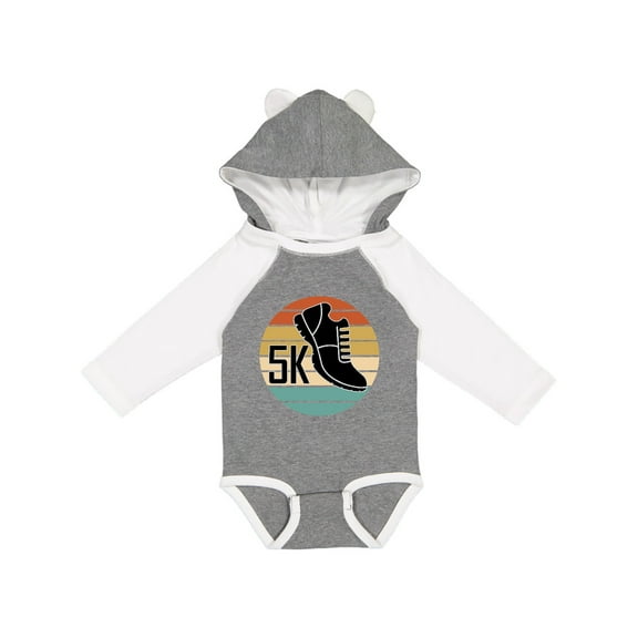 Inktastic 5k Race Running Retro Sunset Runner Boys or Girls Long Sleeve Baby Bodysuit