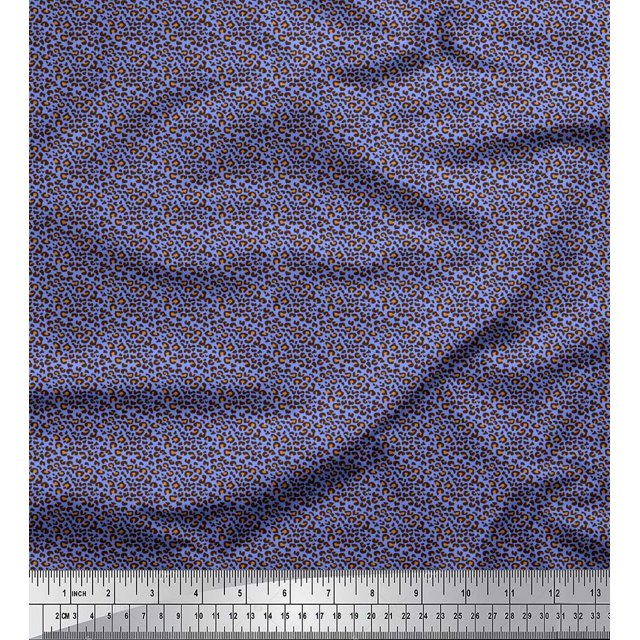 Soimoi Georgette Viscose Fabric Leopard Skin Small Decor Fabric Printed Yard 42 Inch Wide