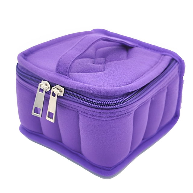 Moyic Estuche de 16 botellas de aceite esencial, caja de Perfume, soporte de transporte para botella de viaje, bolsa de almacenamiento de maquillaje Almacenamiento y organización del hogar Púrpura Moyic HA077204-02