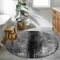 thumbnail image 4 of Gray Round Area Rug 4 FT, Non Slip Indoor Outdoor Rug, Retro Oil Painting Modern Abstract Art Aesthetics Washable Soft Circular Carpet Non-Shedding Floor Mat for Coffee Table Nursery Foyer Balcony, 4 of 9