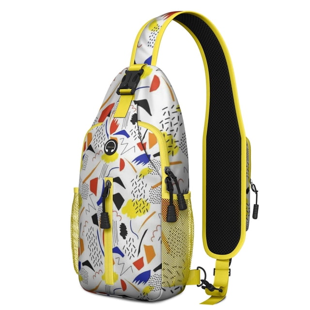 Minimalist Geometric Sling Backpack, Anti-theft Crossbody Daypack for Office and Travel Use, Lightweight Artistic Backpack for Commuting and Outdoor Walking