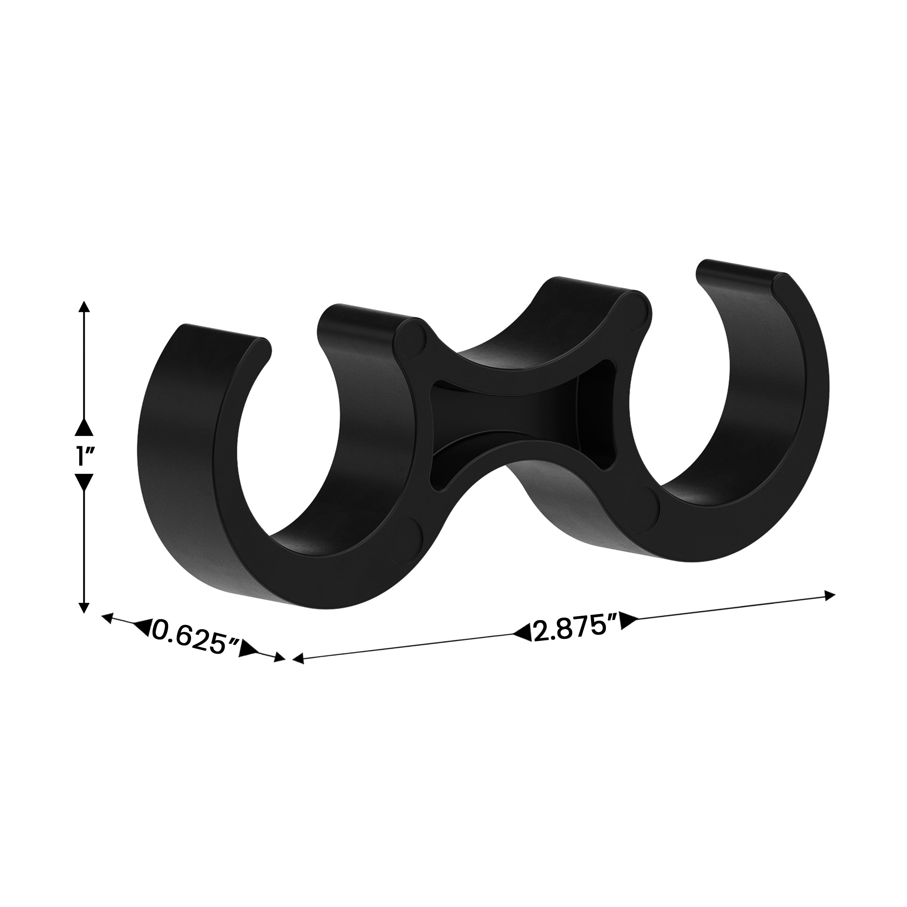Emma + Oliver Set of 2 Black Wide Plastic Ganging Clips for Extra Wide Chairs