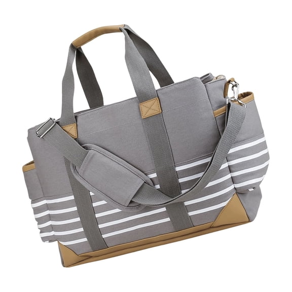 Spacious Canvas Diaper Bag Ergonomic Handle Hook Travel Parents Essentials