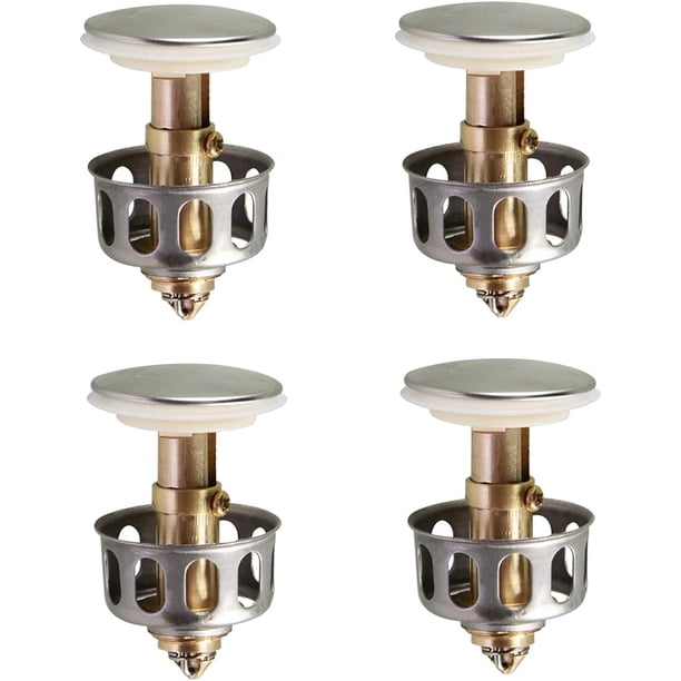 4 filtros de drenaje universales para lavabo, cubierta de drenaje universal para fregadero, sin desbordamiento, tapón de drenaje para fregadero de baño con cesta