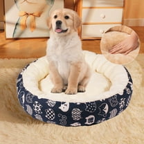 Tvtnvo Pet Mat Dog Bed Dog Kennel Mat Round Warm Four Seasons Dog House Indoor Pet Houses for Indoor Pets Soft Thick Plush Supportive Relaxed Promotes Better Sleep Suit Pets Dogs 13.8x13.8x3.7in Blue