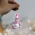 thumbnail image 6 of FastXmas Acrylic Snowman Christmas Pendant Decorations 3.15 Inches Traditional Christmas Tree Ornaments 2D-Flat Snowman with Pink Hat Christmas Hanging Decor for Xmas Tree Home Bags Door & Gift, 6 of 7